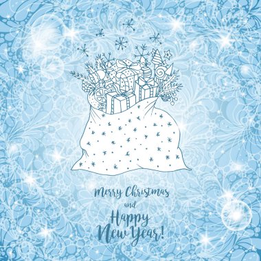 Xmas hediye ile tebrik kartı