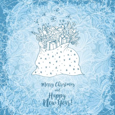 Xmas hediye ile tebrik kartı