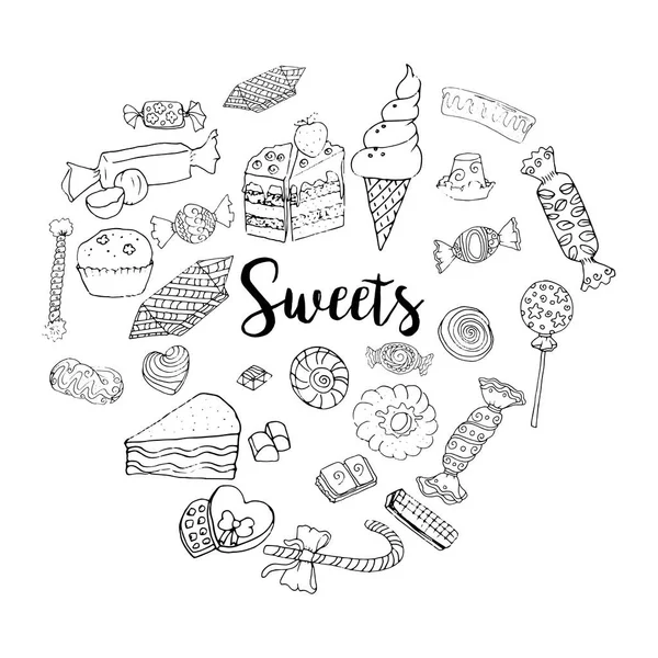 Différentes collections de bonbons — Image vectorielle