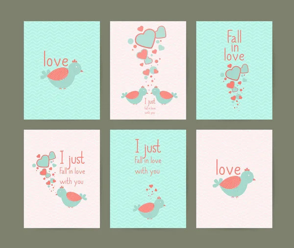 Set of Valentines day gift cards — Stock Vector