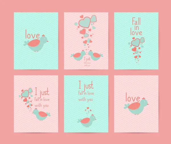 Set of Valentines day gift cards — Stock Vector