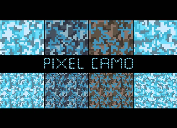 Pixel camo seamless pattern — Stock Vector