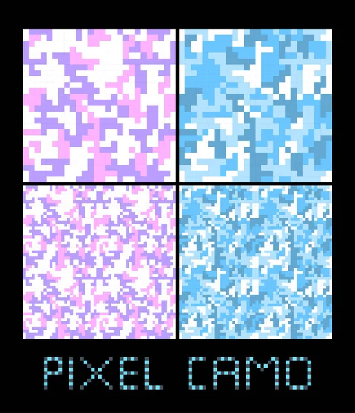 Piksel camo seamless modeli — Stok Vektör