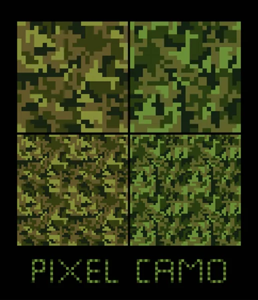 Pixel camuflaje sin costura patrón — Vector de stock