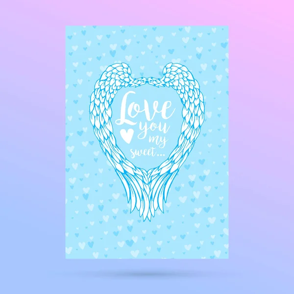 Blue Valentines Day card — Stock Vector