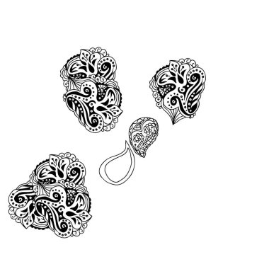 Siyah Zentangle stil süsleme