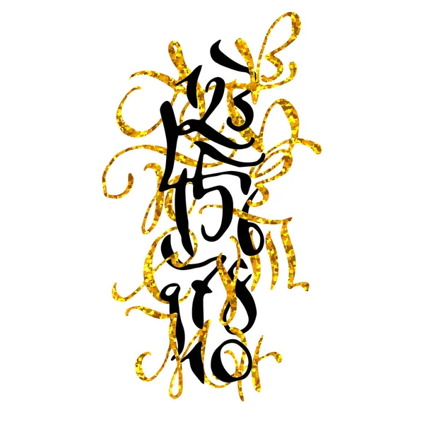 Póster de caligrafía con números — Vector de stock
