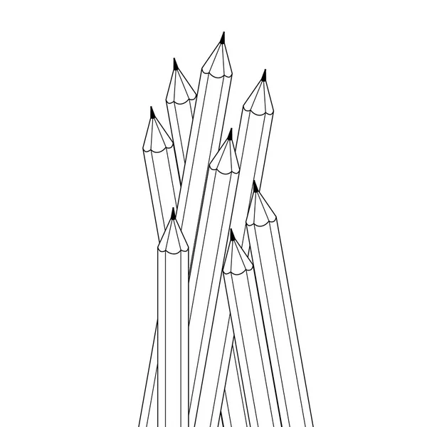 黒と白の色鉛筆 — ストックベクタ