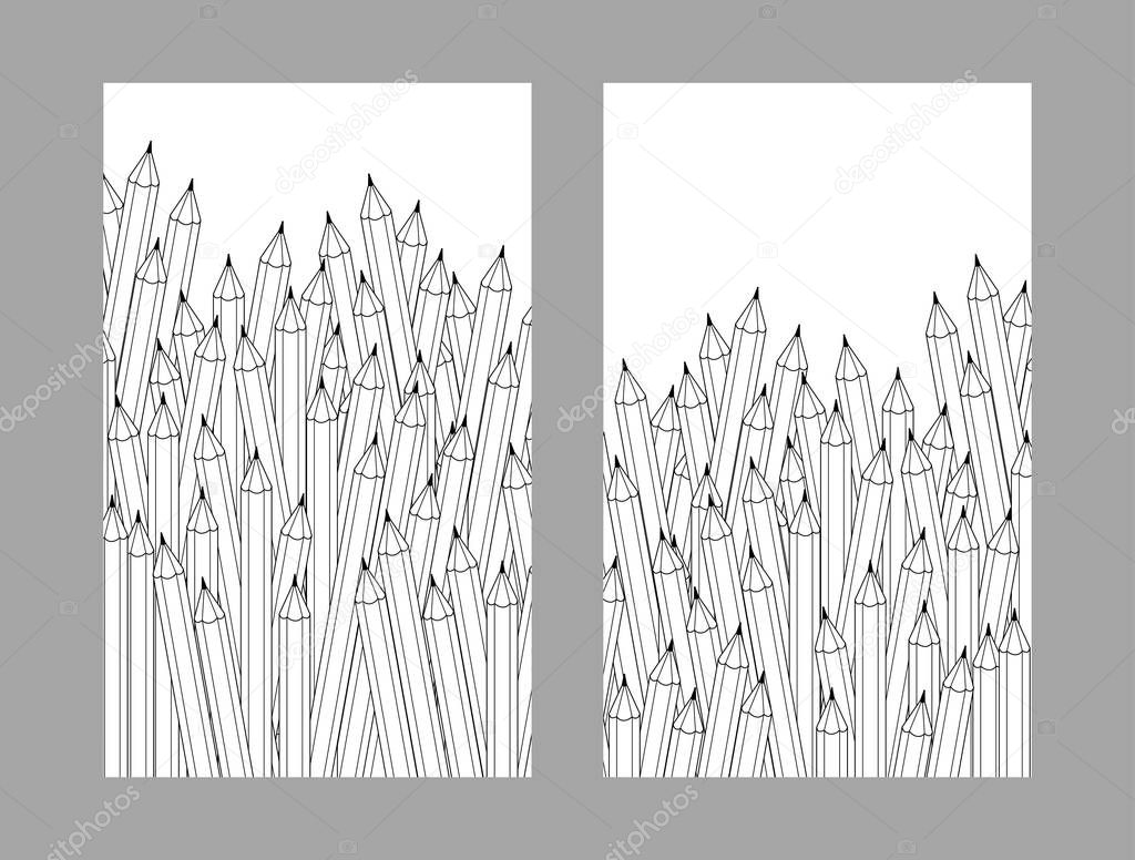Pencils in outlines for education design