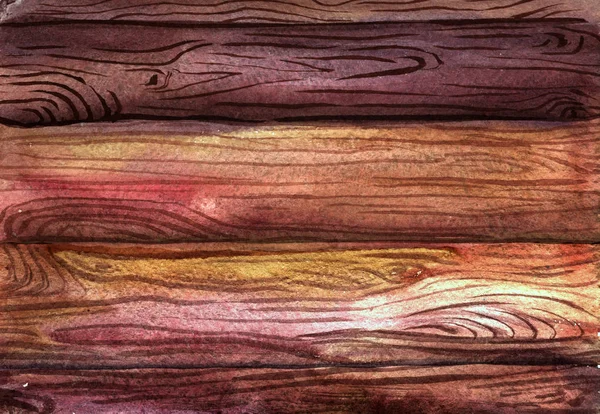 Akvarelu Dřevěná prkna — Stock fotografie