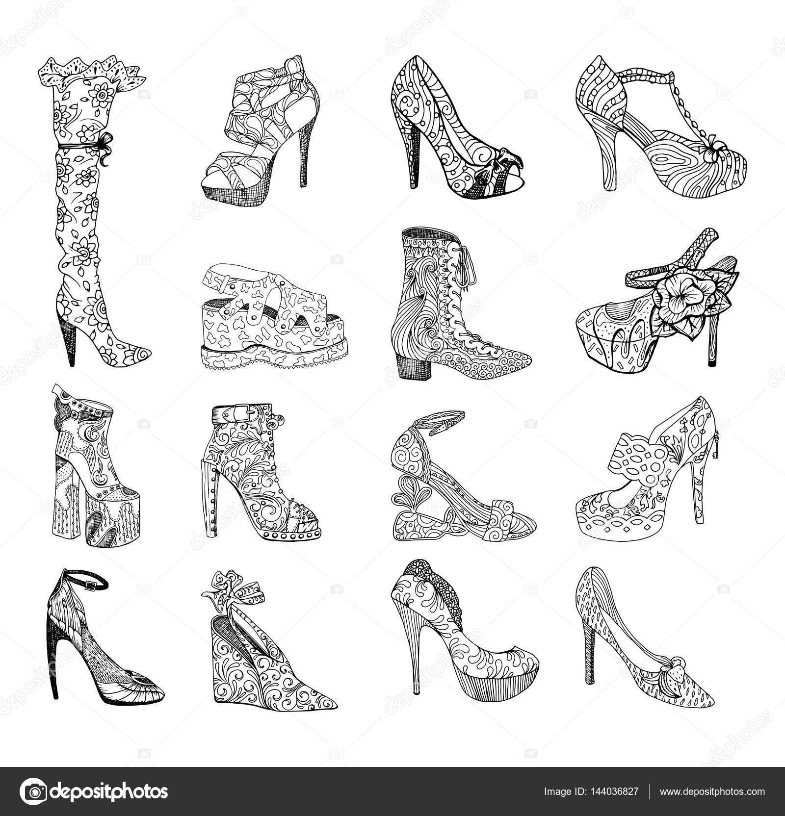 Schoenen Met Hoge Hakken Hakken Kleurplaat Schoenen Coloring