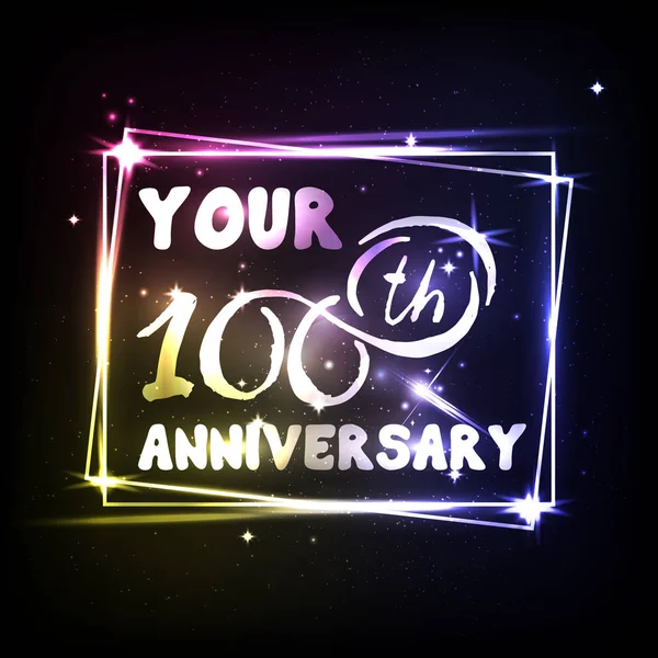 100th anniversary banner design — Stock Vector
