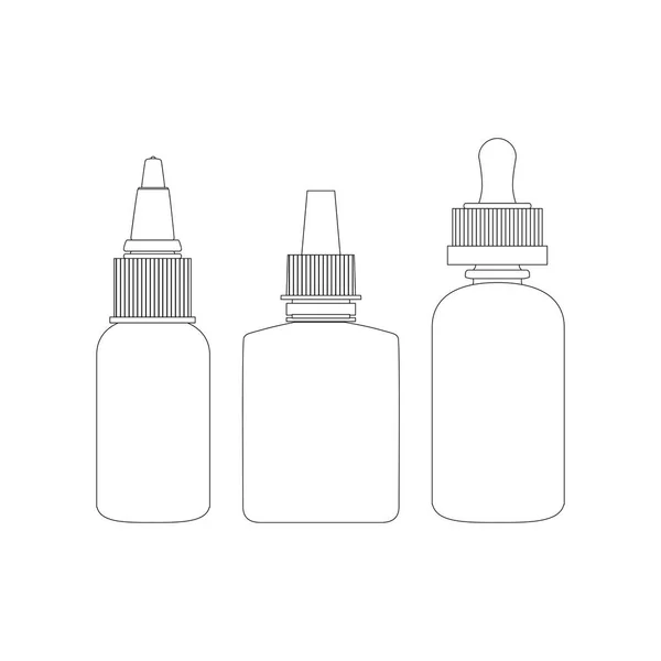 Vape bottles thin line art — Stock Vector