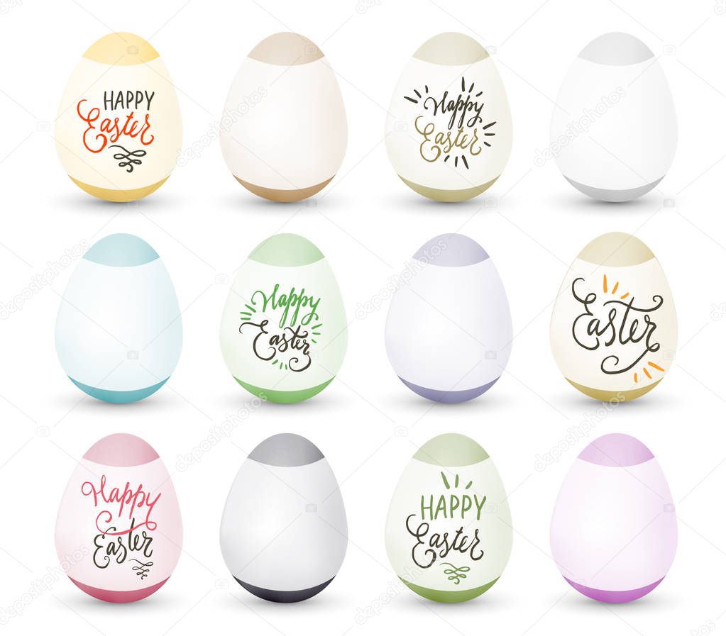 Easter colorful eggs set 