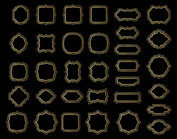 Коллекция золотых рамок — стоковый вектор