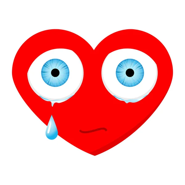 Heart symbol with eyes and tears — Stock Vector