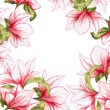 Manolya çiçek çerçeveli