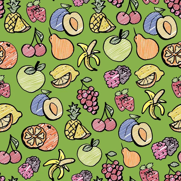 Frukt sömlöst mönster — Stock vektor