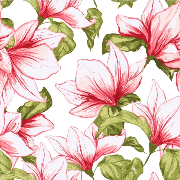 Patrón con flores de magnolia — Archivo Imágenes Vectoriales