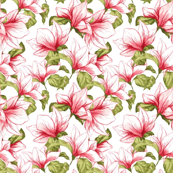 Patroon met magnolia bloemen — Stockvector