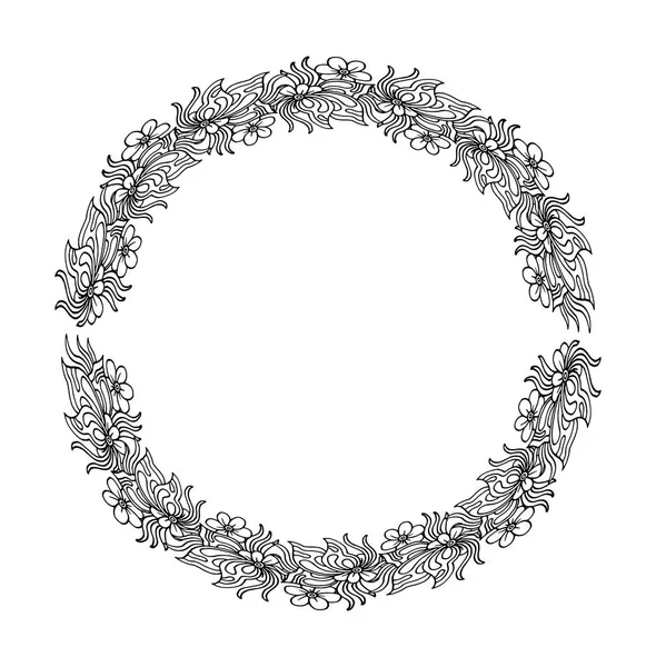 Етнічний квітковий декоративний круглий елемент — стоковий вектор