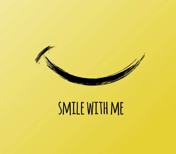 Χαμόγελο με μένα πρόσωπο κίνητρο αφίσα — Διανυσματικό Αρχείο