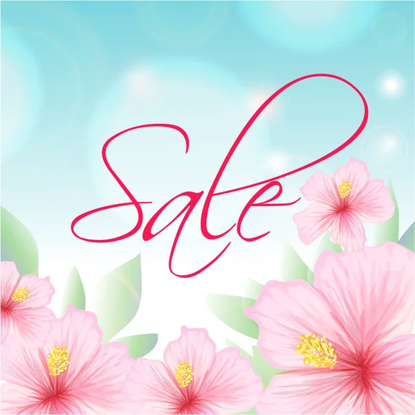 Affiche de vente avec fleurs — Image vectorielle