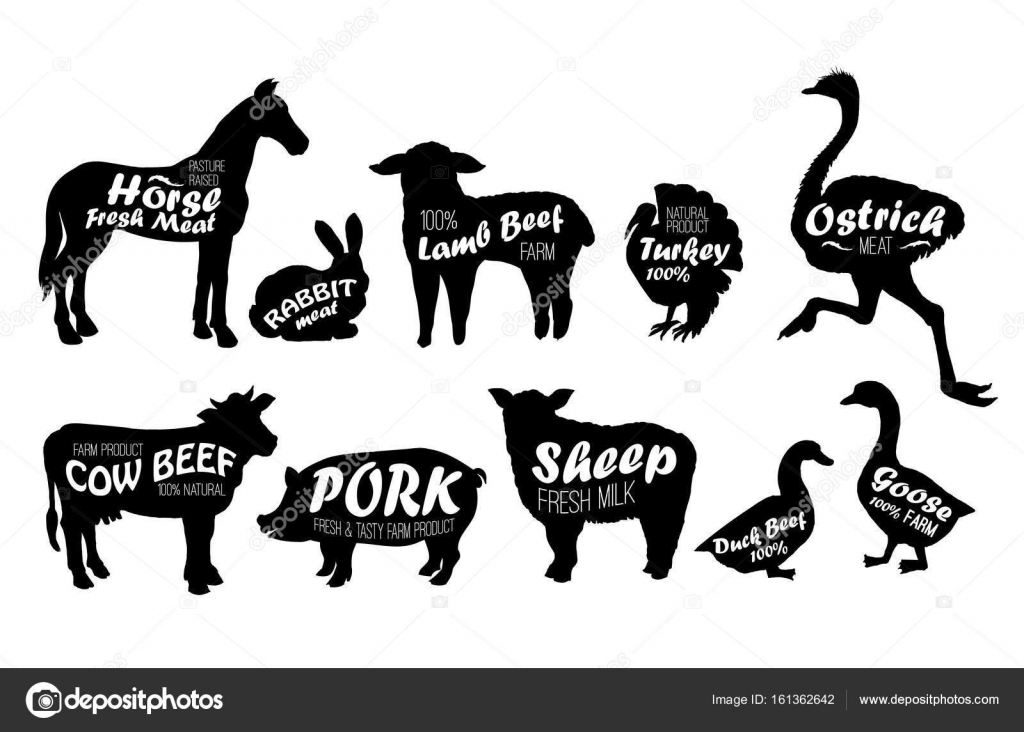 Vintage farm animals logo | Farm animals logo vintage — Stock Vector