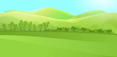 Yeşil hill ile açık peyzaj