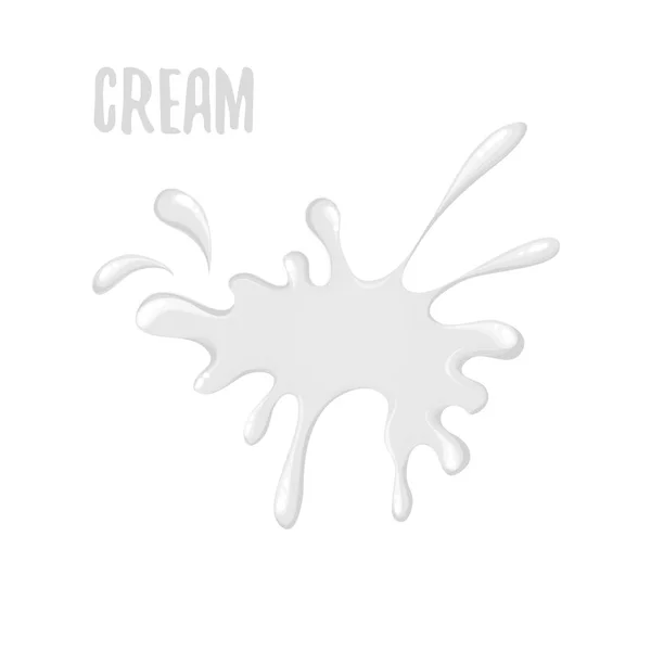 孤立的奶油飞溅 — 图库矢量图片
