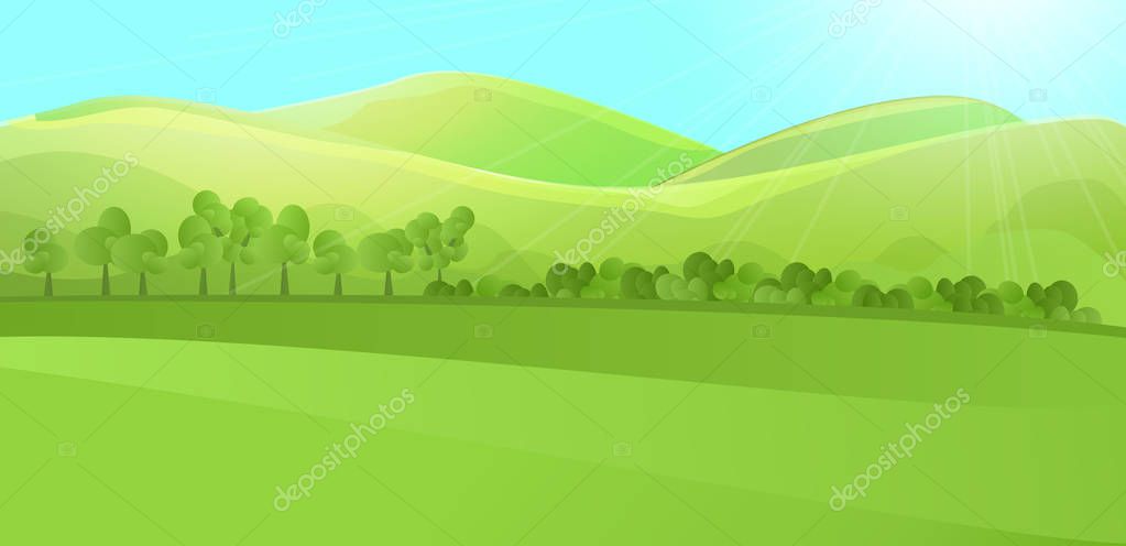 Animado: un cerro | Claro paisaje con Cerro Verde — Vector de stock