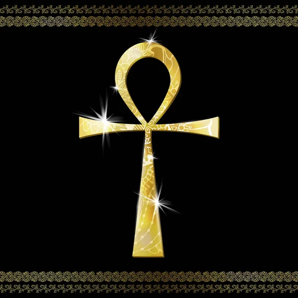 Ankh guld symbol — Stock vektor