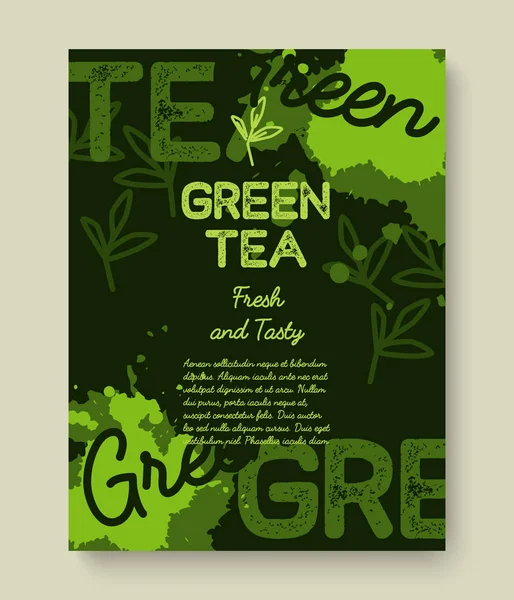 Green tea poster — Stock Vector