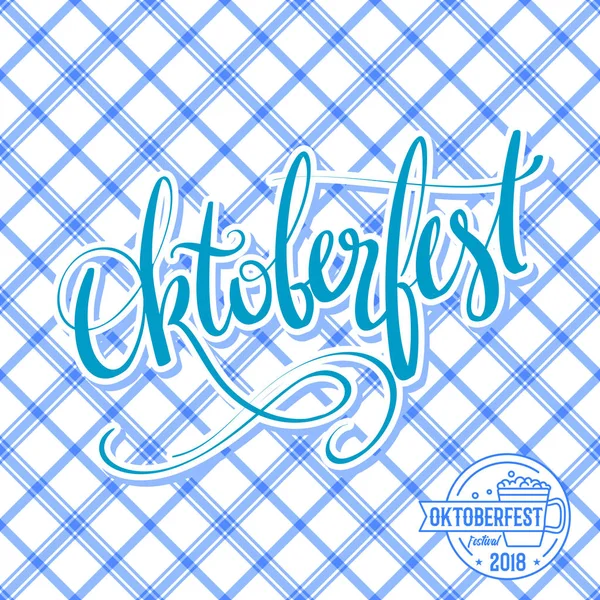 Cartaz Oktoberfest com padrão tradicional . — Fotografia de Stock