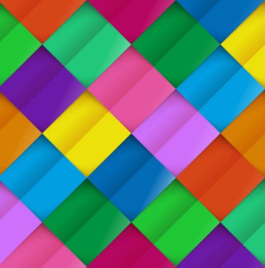 Rhombus vektör çizim renkli Kağıt Model arka plan üzerinde renkli. Geometrik tatil kartı bez ya da kağıt ile gölge tarafından renkli parçalardan