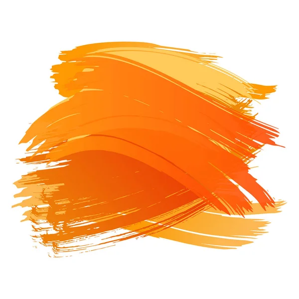 Tinta Naranja Pintada Mano Pincel Vector Ilustración Elemento Aislado Trazo — Vector de stock