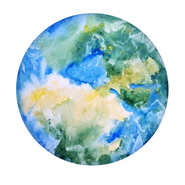 Země Světa Akvarel Izolovaných Bílém Pozadí — Stock fotografie