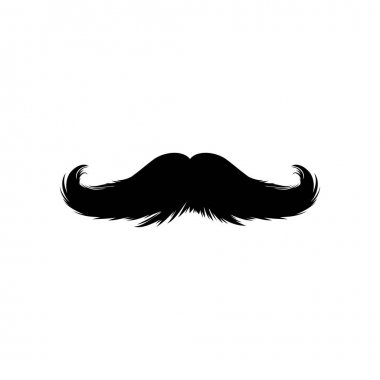 Beyaz arka plan üzerinde izole bıyıkları etiket