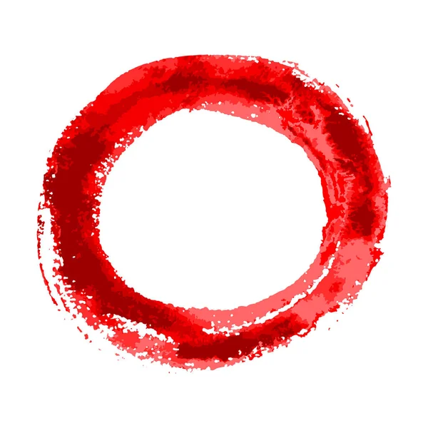 Círculo Rojo Texturizado Aislado Sobre Fondo Blanco — Archivo Imágenes Vectoriales
