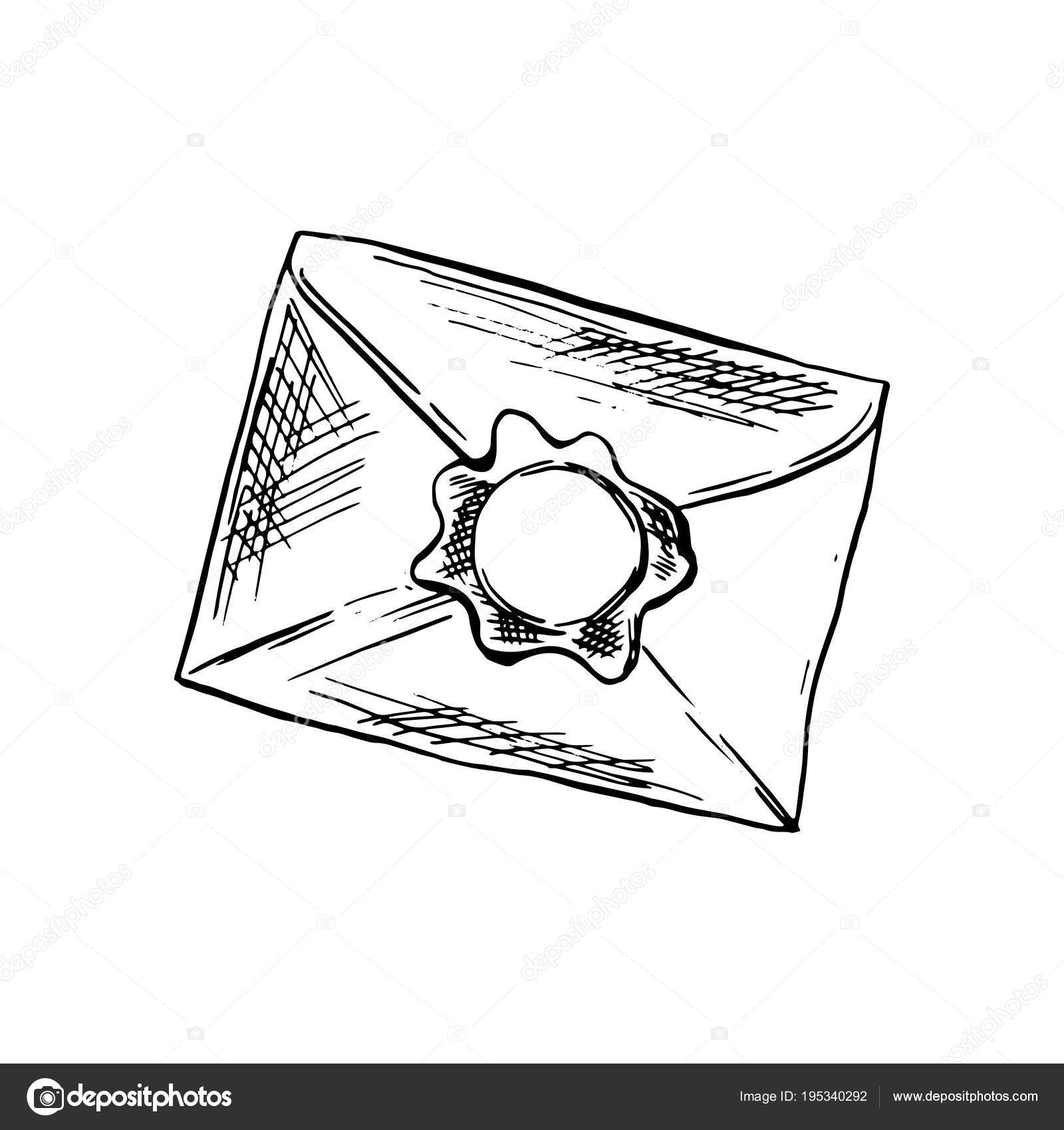 Envelope And Letter Symbol Drawing Stock Illustration - Download Image Now  - Letter - Document, Sketch, Envelope - iStock