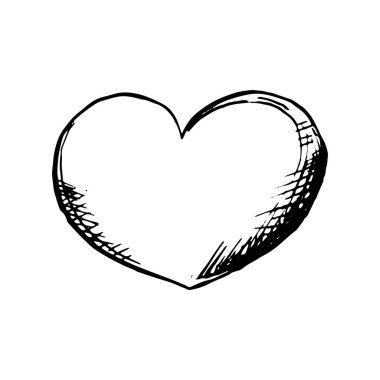 Kalp Roungh Doodle kroki tarzı şeklinde.