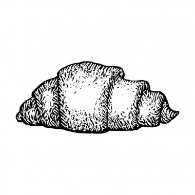 Beyaz arka plan üzerinde izole Fransız kruvasan