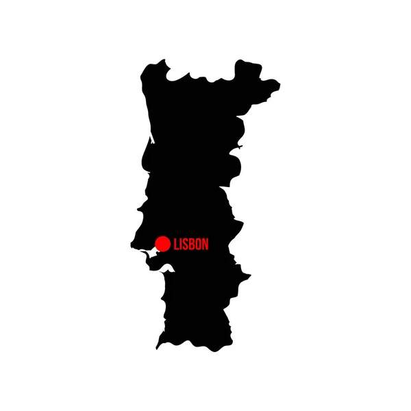 Portugal Carte Avec Capitale Lisbonne — Image vectorielle