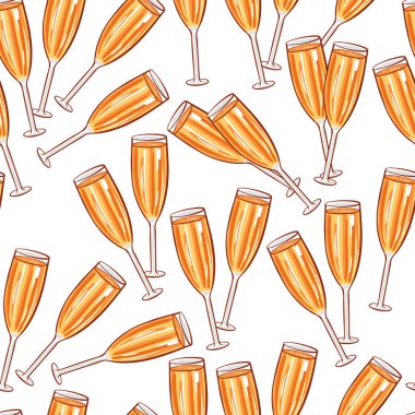 Noel süsleme unsurları kusursuz desen. Geleneksel renkli dekorasyonlar. Kutlama için beyaz şaraplı kadehler. Restoran için dekoratif menü, davetiye kartı tasarımı, ambalaj kağıdı doldurma