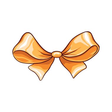 Altın yay çizilmiş el vektörü izole çizimi