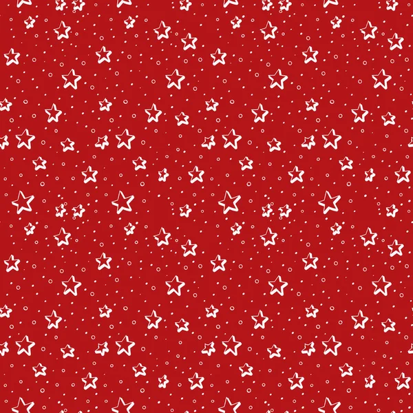 Estrellas de Navidad ans patrón sin costuras de nieve — Vector de stock