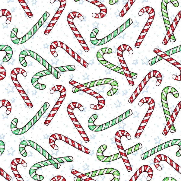 Weihnachtsbonbons nahtlose Muster, Weihnachtsdekoration — Stockvektor