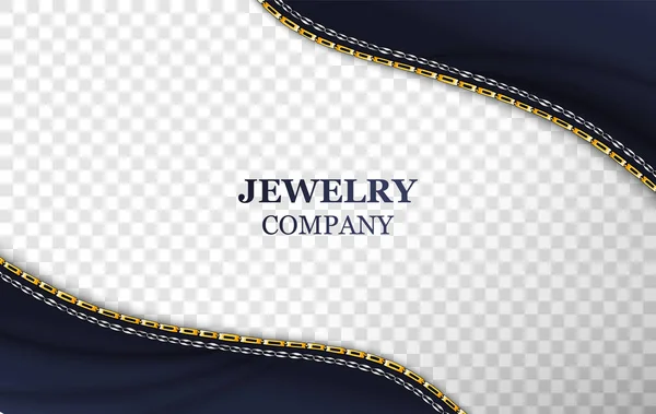 Mücevher Şirketi Afişi Gerçekçi Bir Şablon Şeffaf Arka Planda Altın — Stok Vektör