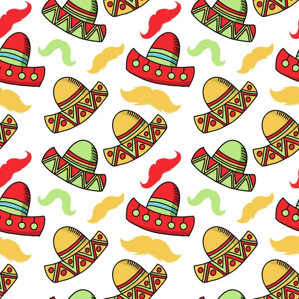 Cinco Mayo Engraçado Acessório Festivo Vestindo Sombrero Chapéu Mexicano Celebração — Vetor de Stock