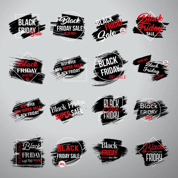 Black Friday Verkauf Banner Vorlagen Gesetzt Saisonale Großhandelswerbung Werbeplakate Für — Stockvektor
